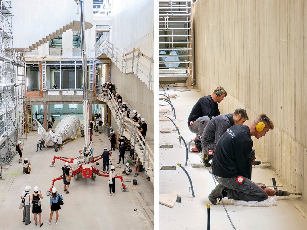 2022 – Wien Museum – Hängung Wal © Kollektiv Fischka li, Winter Artservice re