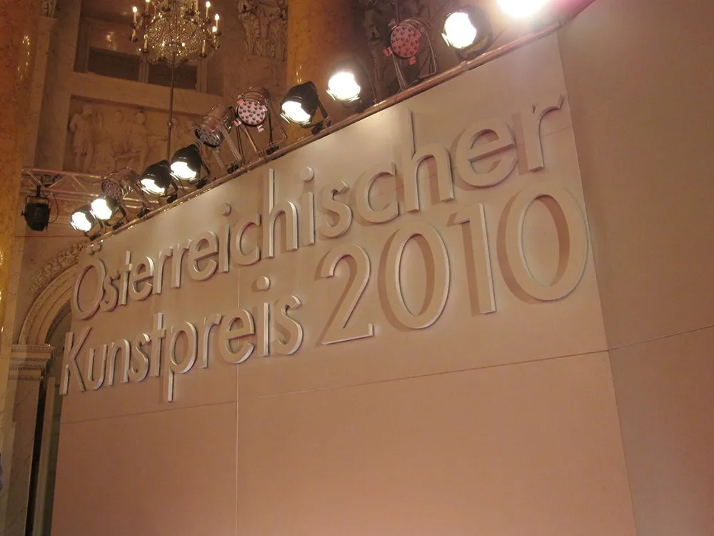 Detailansicht: 3D Schrift "Österreichischer Kunstpreis 2010"